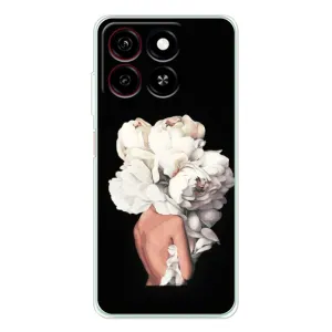 Чехлы (ART) Цветы на ZTE Blade A35 (VPrint) (Белые цветы)