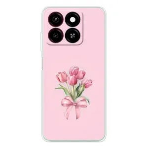 Чехол с розовым рисунком для ZTE Blade A35 (Букет цветов)