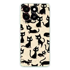 Чехол с рисунком кот на ZTE Blade A35 (Черные коты)