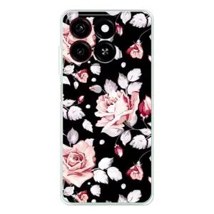 Чехлы с Цветами для ZTE Blade A35 (VPrint) (Цветочки на черном)