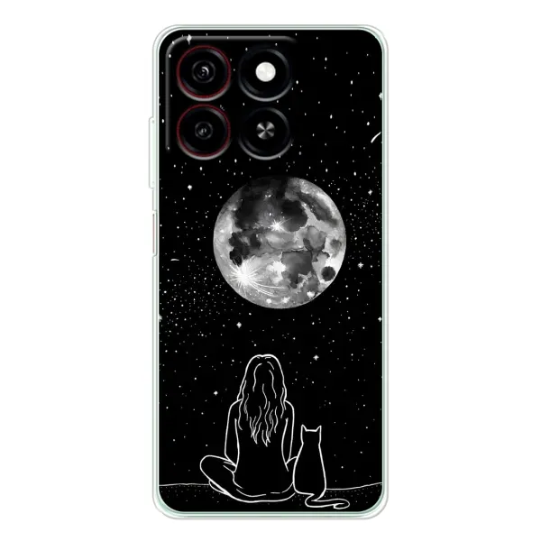 Чехол с принтом «Девушка с котом» для ZTE Blade A35 Чехол с принтом «Девушка с котом» для ZTE Blade A35