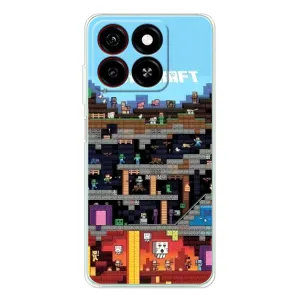 Чехол Майнкрафт на ZTE Blade A35 (AlphaPrint) Minecraft (фон Minecraft)