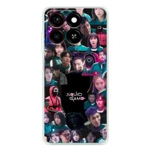Чехол Гра в кальмара для ZTE Blade A35 (Коллаж Игра кальмара)