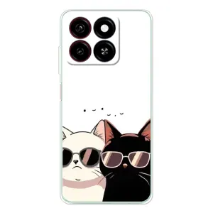 Чехол с рисунком кот на ZTE Blade A35 (Коты в очках)