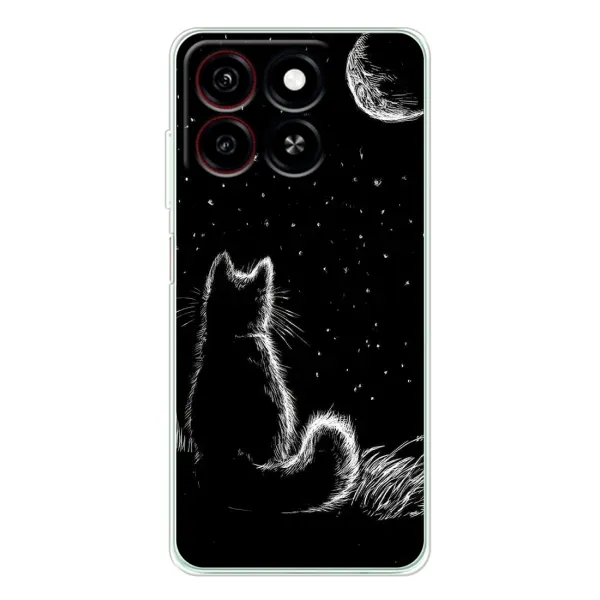 Чехол с принтом «Котик и луна» для ZTE Blade A35 Чехол с принтом «Котик и луна» для ZTE Blade A35