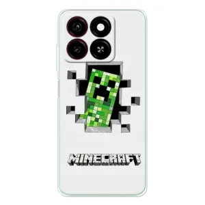 Чехол Майнкрафт на ZTE Blade A35 (AlphaPrint) Minecraft (крипер Майнкрафт)
