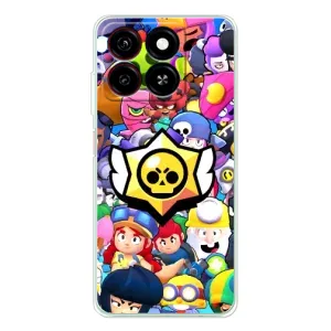 Чехол для ZTE Blade A35 Бравл Старс (VPrint) (Лого Brawl Stars)