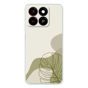 Силконовий чохол з принтом в квітах на ZTE Blade A35 (Зелена монстера дизайн)