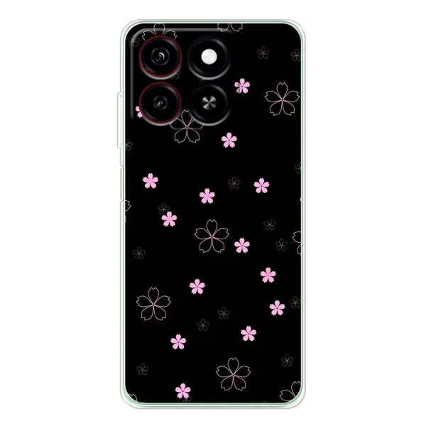 Чехол с принтом «Розовые цветы на черном» для ZTE Blade A35 Чехол с принтом «Розовые цветы на черном» для ZTE Blade A35