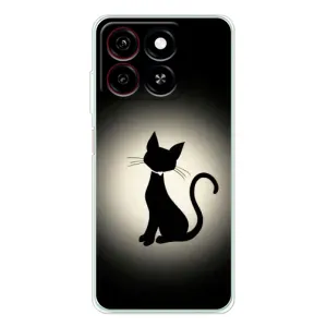 Чехол с принтом для ZTE Blade A35 (AlphaPrint) Модные коты (Силуэт котика)