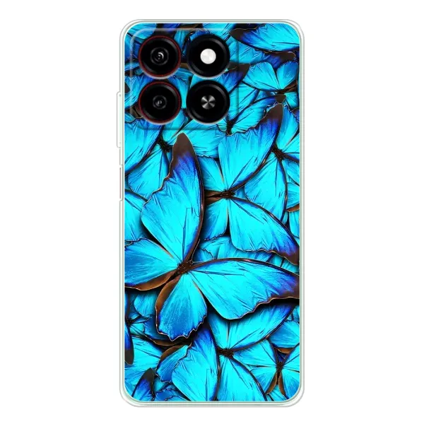 Чехол с принтом «Синие бабочки» для ZTE Blade A35