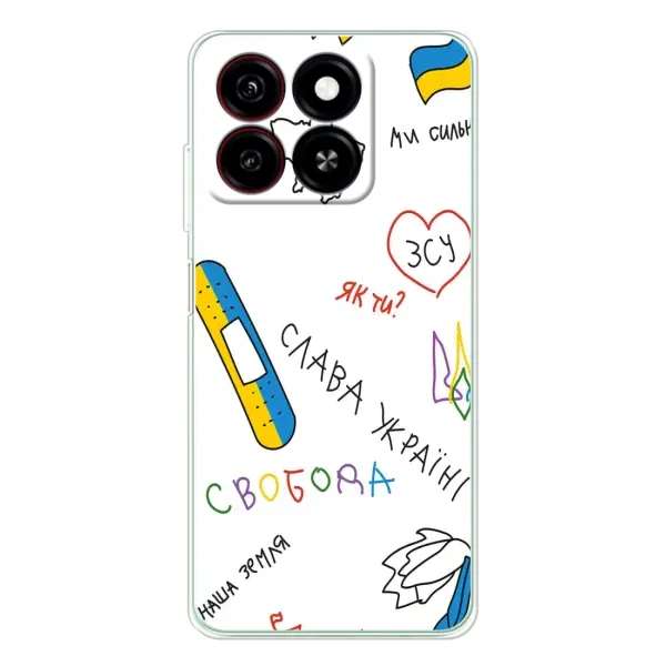 Чохол з принтом «Стикер» для ZTE Blade A35
