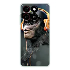 Чехол с Обезьянами ZTE Blade A35 - (AlphaPrint) (В наушниках)
