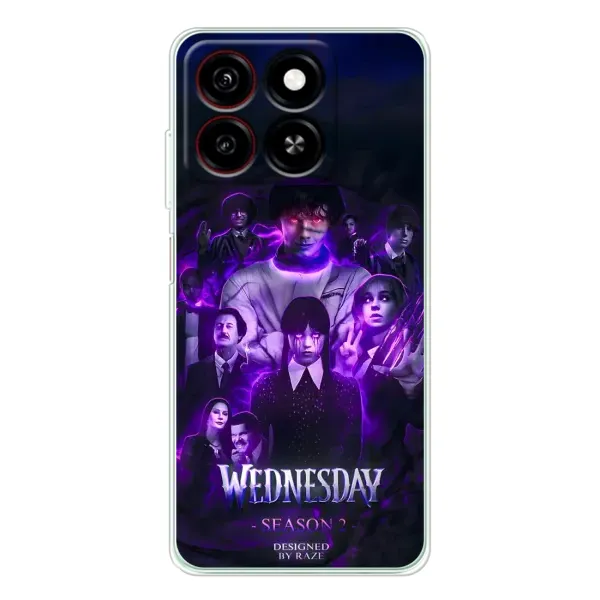 Чехол с принтом «Фиолетовая магия Уэнздей» для ZTE Blade A35