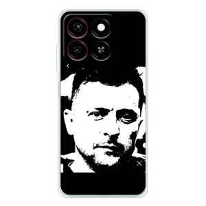 Чехол для ZTE Blade A35 (AlphaPrint - с принтом Зеленского) (Зеленский АРТ)