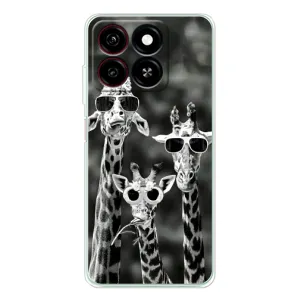 Силиконовый чехол с КАРТИНКАМИ лето для ZTE Blade A35 (AlphaPrint) (Жирафы в очках)
