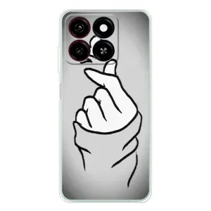 Чехол с принтом для ZTE Blade A35 (AlphaPrint - Знак сердечка) (Значок Love)
