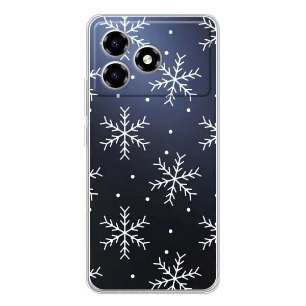 Чехол с принтом «Белые снежинки» для ZTE Blade A36 Чехол с принтом «Белые снежинки» для ZTE Blade A36