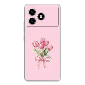 Чохол з розовим принтом для ZTE Blade A36 (Букет квітів)