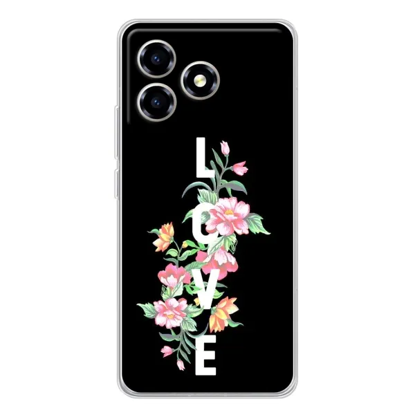 Чехол с принтом «Цветы LOVE» для ZTE Blade A36