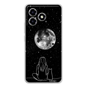 Чохол з малюнком кіт на ZTE Blade A36 (Дівчина з котом)