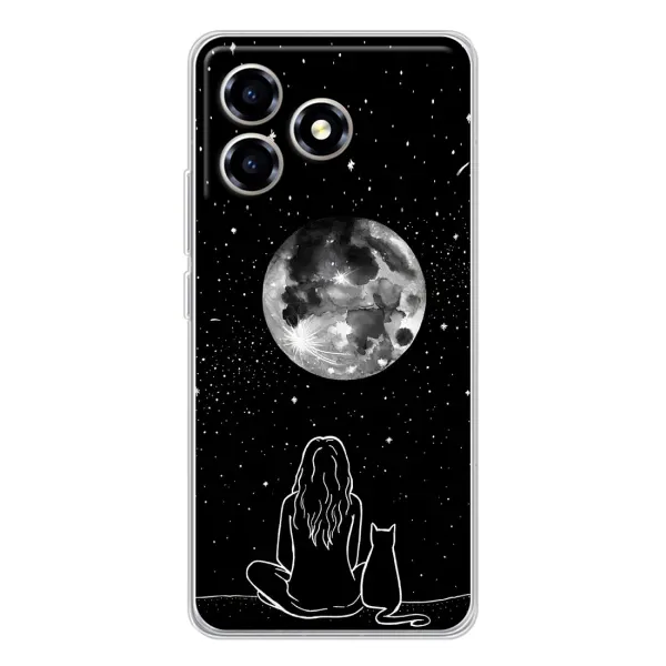 Чохол з принтом «Дівчина з котом» для ZTE Blade A36