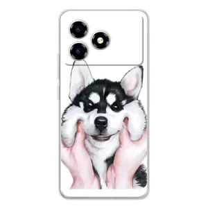 Чехлы с собаками для ZTE Blade A36 (VPrint) (Довольный Хаски)