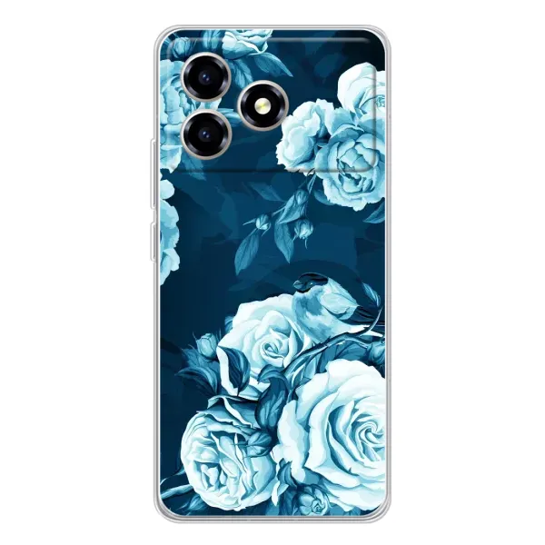 Чехол с принтом «Голубые Бутоны» для ZTE Blade A36