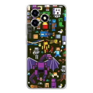 Чохол Майнкрафт на ZTE Blade A36 (AlphaPrint) Minecraft (Колаж Майнкрафт)