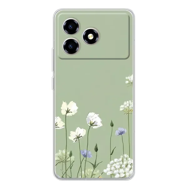 Чехол с принтом «Цветы на зеленом» для ZTE Blade A36