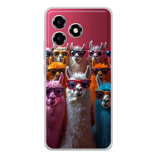 Чехол с принтом «Ламы в очках» для ZTE Blade A36
