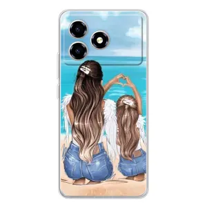 Чехол с печатью для ZTE Blade A36 - (Мама с ребенком) (AlphaPrint) (Мама с доченькой)
