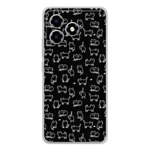 Чохол з принтом для ZTE Blade A36 (AlphaPrint) Модні коти (Маленькі котики)