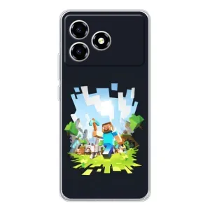 Чохол Майнкрафт на ZTE Blade A36 (AlphaPrint) Minecraft (персонажі Minecraft)