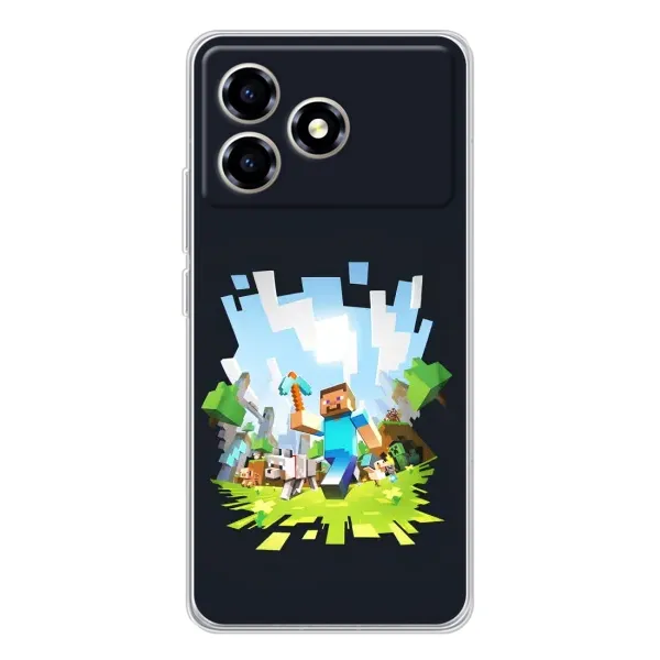 Чохол з принтом «персонажі Minecraft» для ZTE Blade A36 Чохол з принтом «персонажі Minecraft» для ZTE Blade A36
