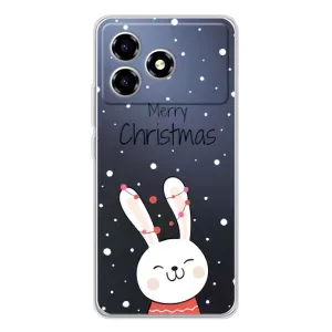 Зимні Чохли для ZETЕ Блейд A36 - прозорий фон (Різдвяний заєць)
