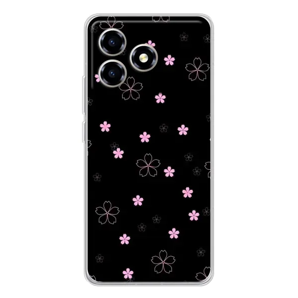 Чехол с принтом «Розовые цветы на черном» для ZTE Blade A36