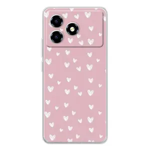 Чохол з розовим принтом для ZTE Blade A36 (Сердечки на рожевому)
