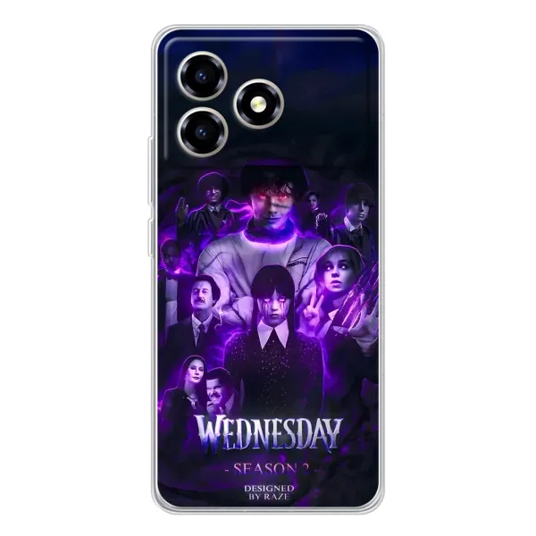 Чехол с принтом «Фиолетовая магия Уэнздей» для ZTE Blade A36