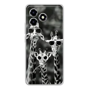 Силіконовий чохол з КАРТИНКАМИ літо для ZTE Blade A36 (AlphaPrint) (Жирафи в окулярах)