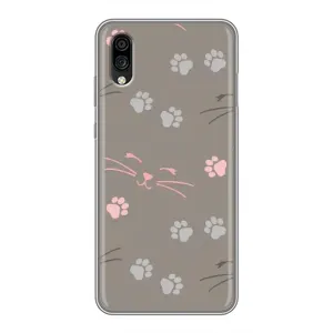 Чехол с рисунком кот на ZTE Blade A5 (2020) (Лапы и усы)