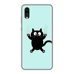 Чехол с принтом для ZTE Blade A5 (2020) (AlphaPrint) Модные коты (Падающий кот)