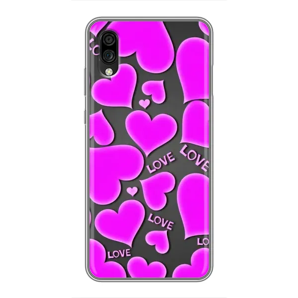 Чехол с принтом «Pink hearts» для ZTE Blade A5 (2020)