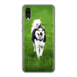 Чехол с Хаски для ZTE Blade A5 (2020) - (AlphaPrint) (Радостный Хаски)