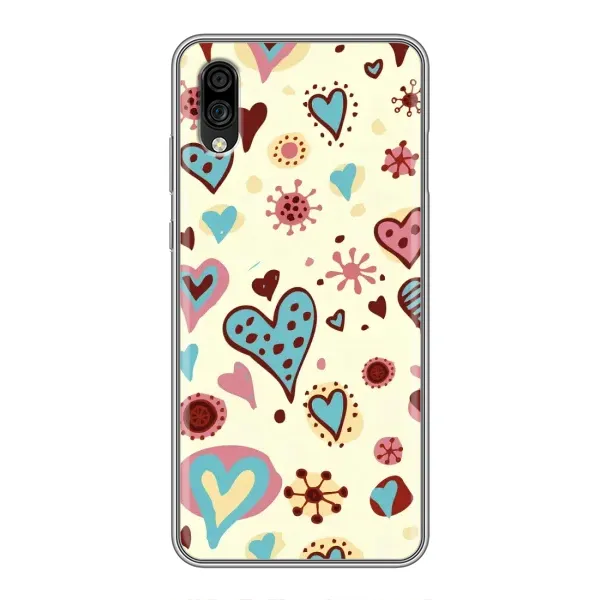 Чехол с принтом «Сердечки» для ZTE Blade A5 (2020)
