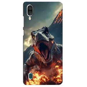 Чехол с картинкой «Хищники» для ZTE Blade A51 Lite (Огненный динозавр)