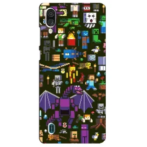 Чехол Майнкрафт на ZTE Blade A51 Lite (AlphaPrint) Minecraft (Коллаж Майнкрафт)