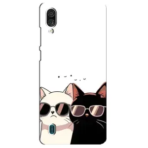 Чехол с рисунком кот на ZTE Blade A51 Lite (Коты в очках)