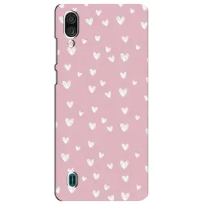 Чехол с розовым рисунком для ZTE Blade A51 Lite (Сердечки на розовом)