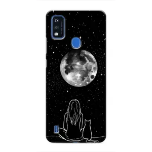 Чохол з малюнком кіт на ZTE Blade A51 (Дівчина з котом)